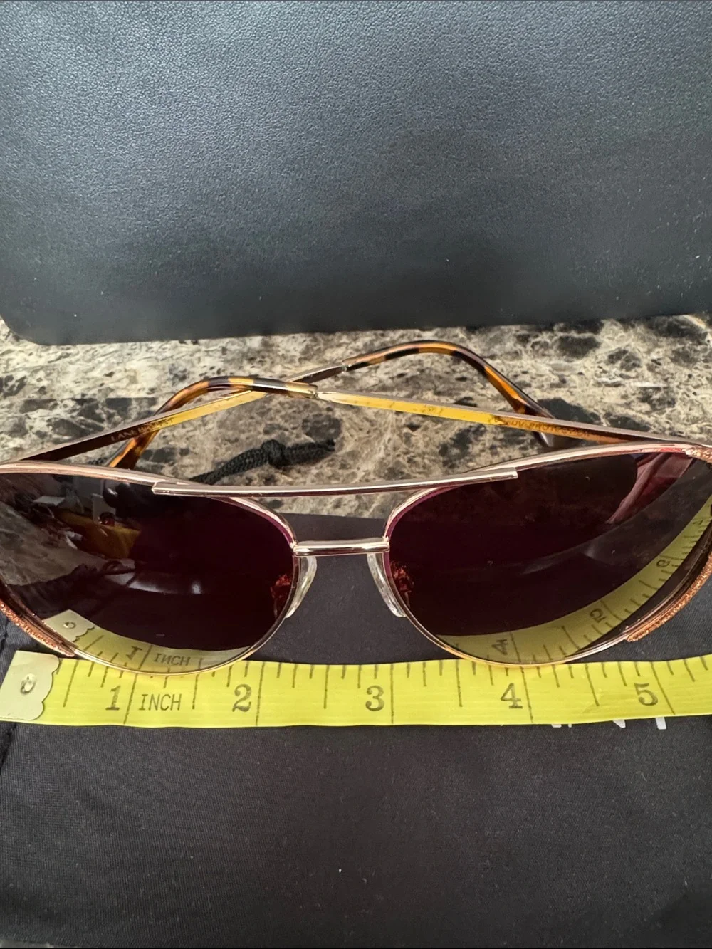 Lane Bryant Rose Gold Aviator Sunglasses with Brown Lenses